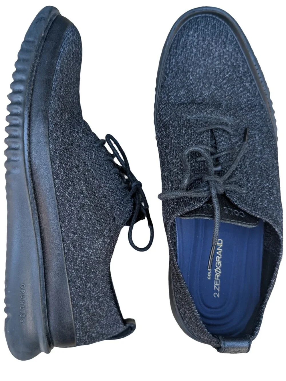 Cole Haan 2.ZERØGRAND Stitchlite Oxford shoes in black knit fabric size 9M